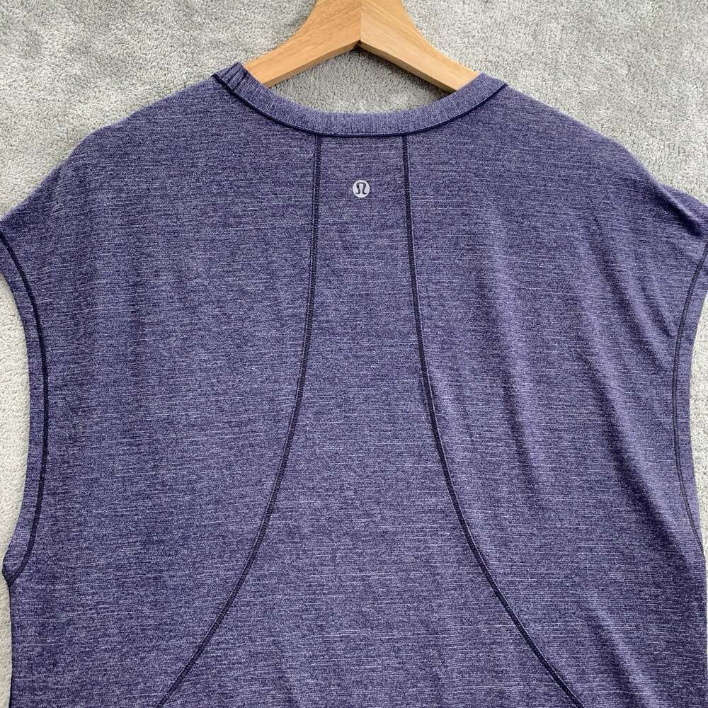 Lululemon Pace Perfect Shirt Womens Large Heathered Midnight Navy Athleisure Gym - Picture 6 of 6